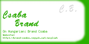 csaba brand business card
